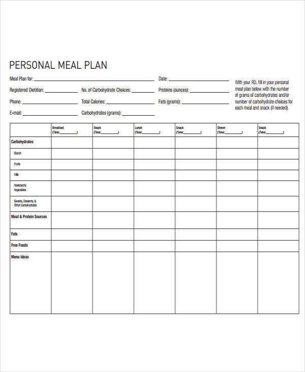 10 Diet Plan Templates Free Sample Example Format 