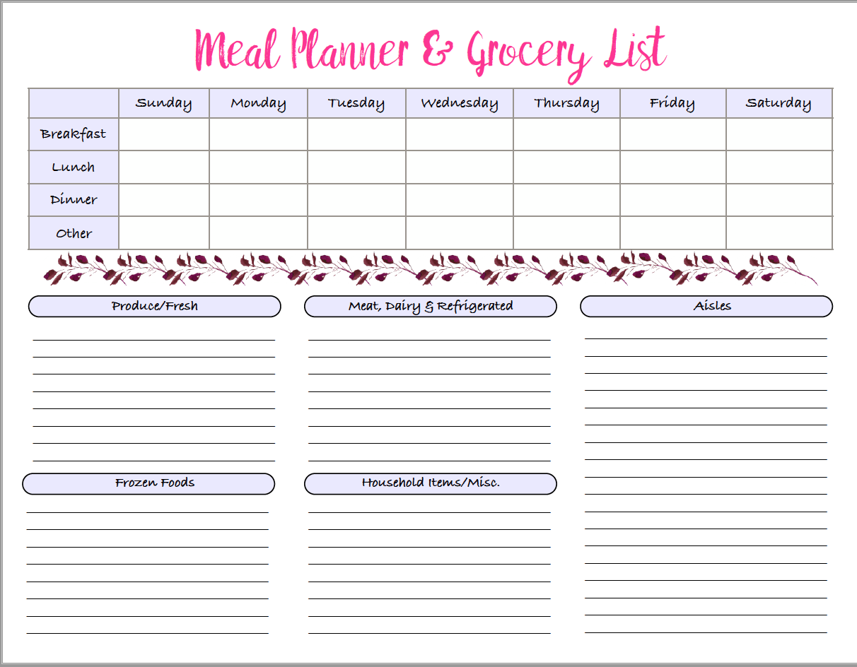 4 Free Printable Meal Planners Grocery Lists Save Time 