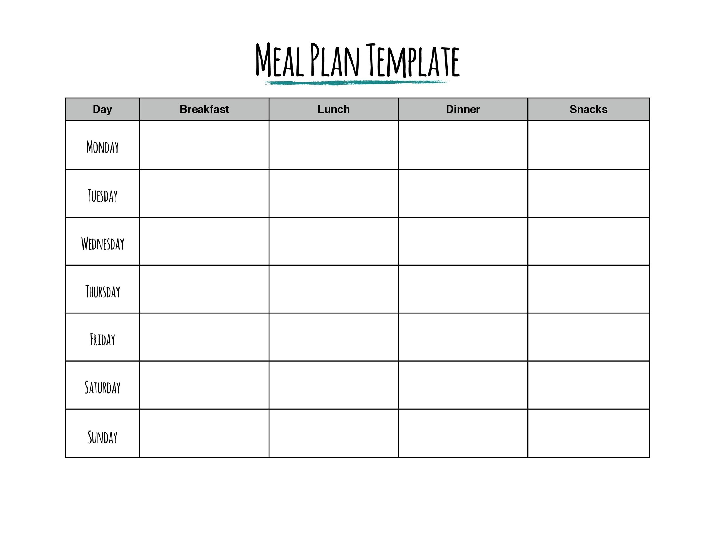 40 Weekly Meal Planning Templates TemplateLab