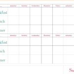 Free Download Weekly Meal Planner Template Printable