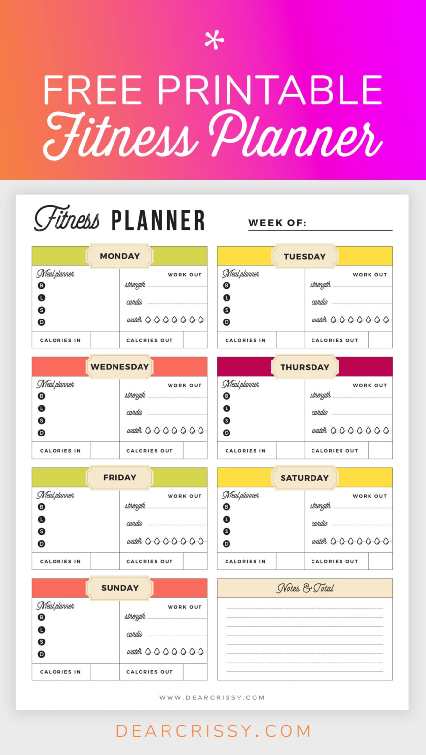 Printable Diet And Exercise Plan