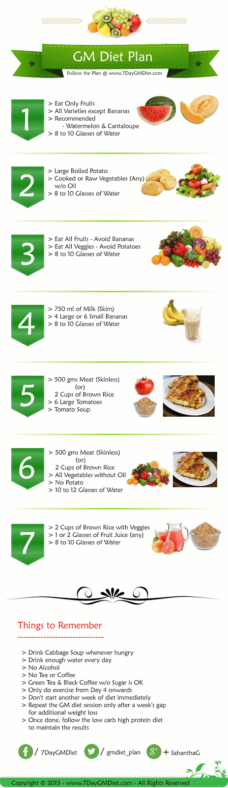 GM Diet Plan For Weight Loss General Motors Diet Chart 7 