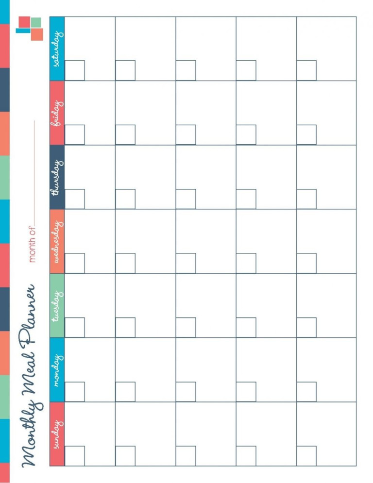 Meal Planning Calendar Printable In 2020 Meal Planning