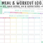MEAL WORKOUT LOG Printable Meal Planner Workout