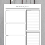 Minimalist Daily Meal Planner Printable Meal Planner