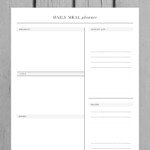 Minimalist Daily Meal Planner Printable Meal Planner