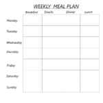 Printable Blank Weekly Meal Planner Template In PDF Word