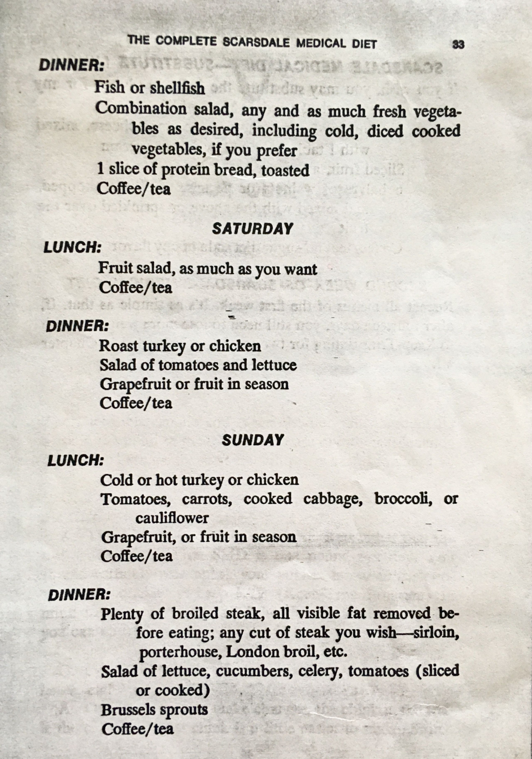 Scarsdale Diet Plan Printable PrintableDietPlan