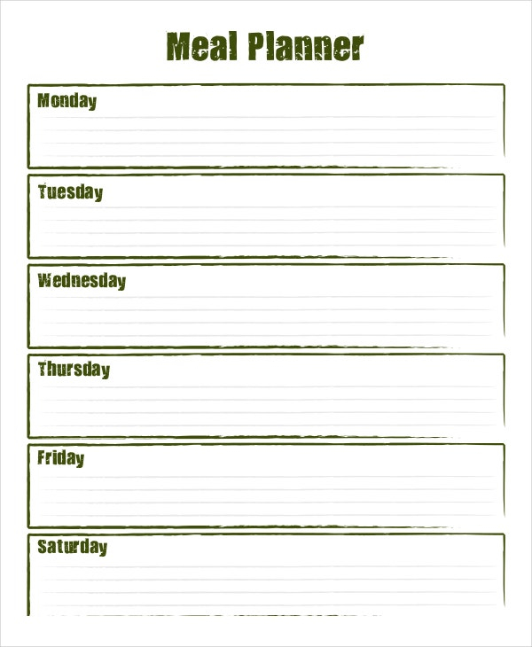 Weekly Meal Planner 10 Free PDF PSD Documents Download 