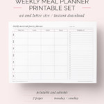 Weekly Meal Planner Printable 3 Printable Meal