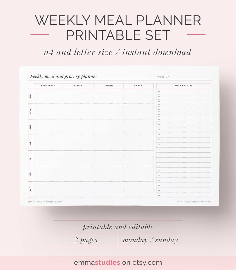 Weekly Meal Planner Printable 3 Printable Meal 