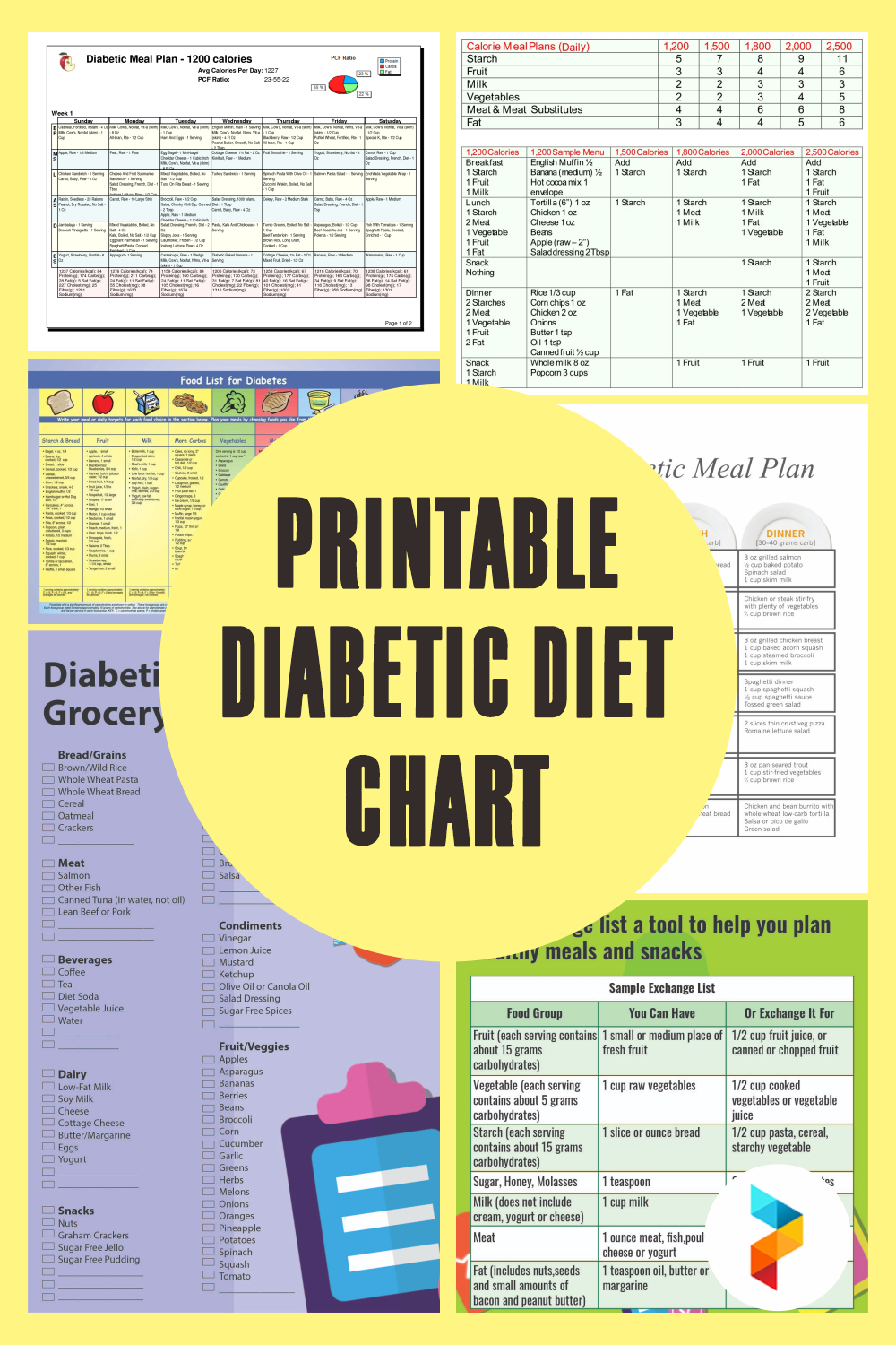 10 Best Printable Diabetic Diet Chart Printablee