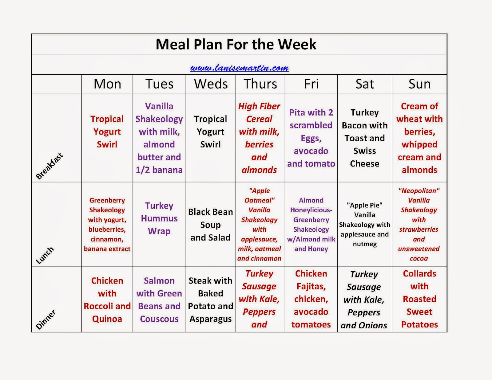28 Day Fat Burning Diet Meal Plan Diet Plan
