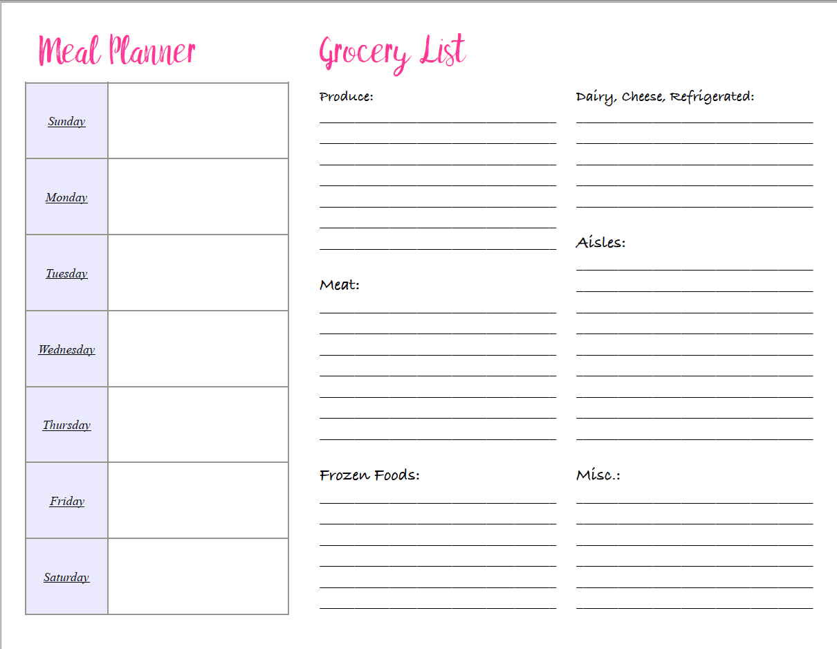 4 Free Printable Meal Planners Grocery Lists Save Time 