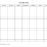 7 Day Meal Planner Template Meal Planning Calendar