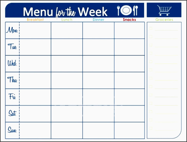 7 Printable Weekly Meal Planner SampleTemplatess