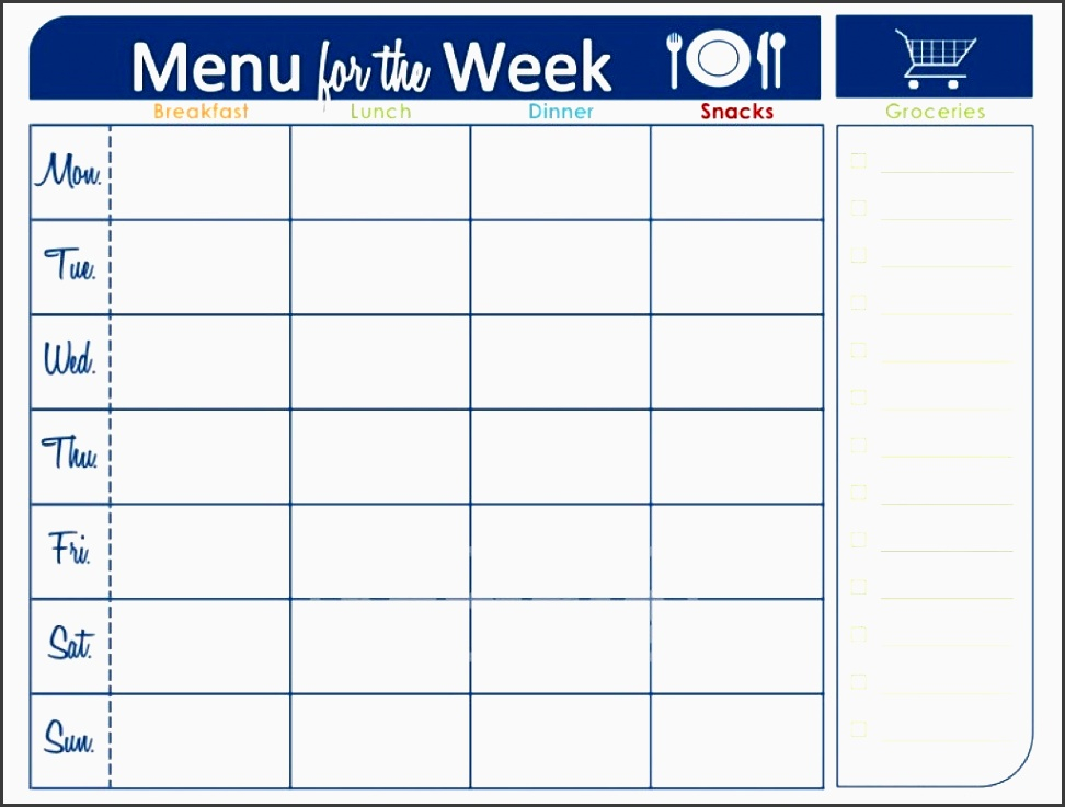 7 Printable Weekly Meal Planner SampleTemplatess 