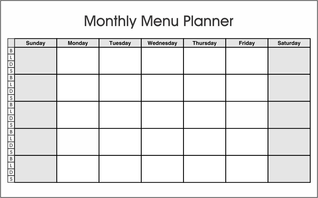 8 Best Printable Monthly Dinner Planner Printablee