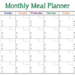 8 Best Printable Monthly Dinner Planner Printablee