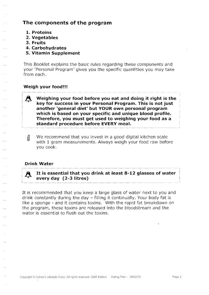 Printable Cohen Diet Plan Pdf PrintableDietPlan