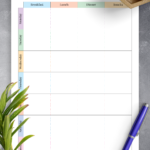 Download Printable Colorful Weekly Meal Planner With