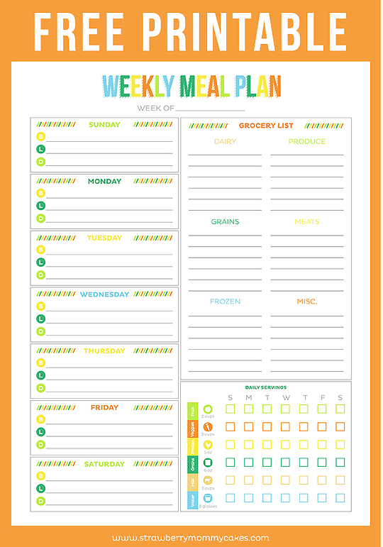 Printable Weekly Meal Planner Uk PrintableDietPlan