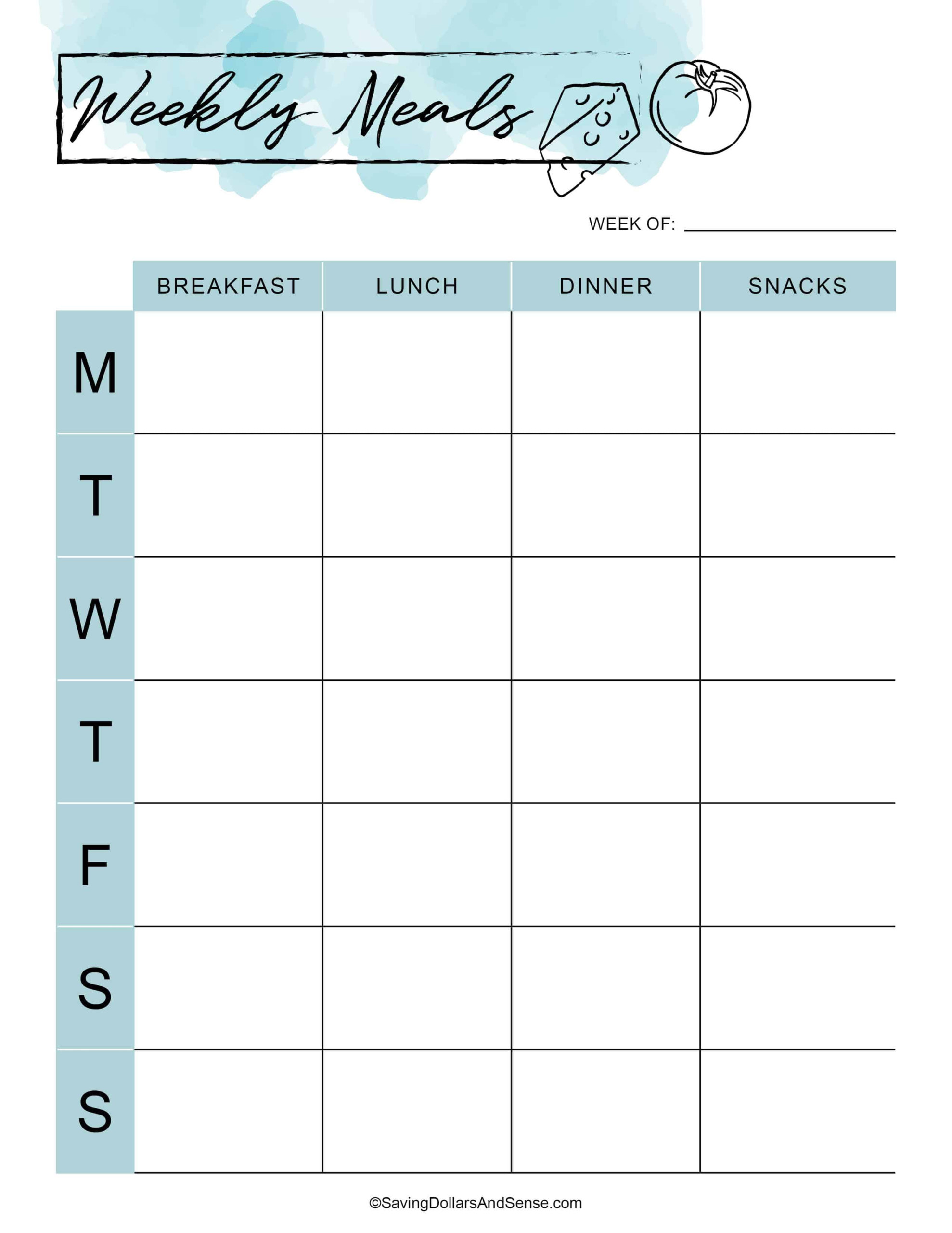 Free Printable Meal Planner My Gift To YOU Saving