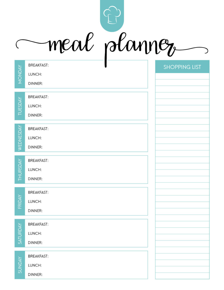 Free Printable Meal Planner Set The Cottage Market