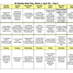 Meal Plan New Calendar Template House Plans 55320