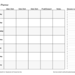 Meal Planner Template For Excel Weekly Meal Planner