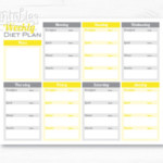 Meal Planner With Calorie Counter Weekly Diet Planner