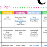 Monthly Meal Plan For Dinner Free Printable The