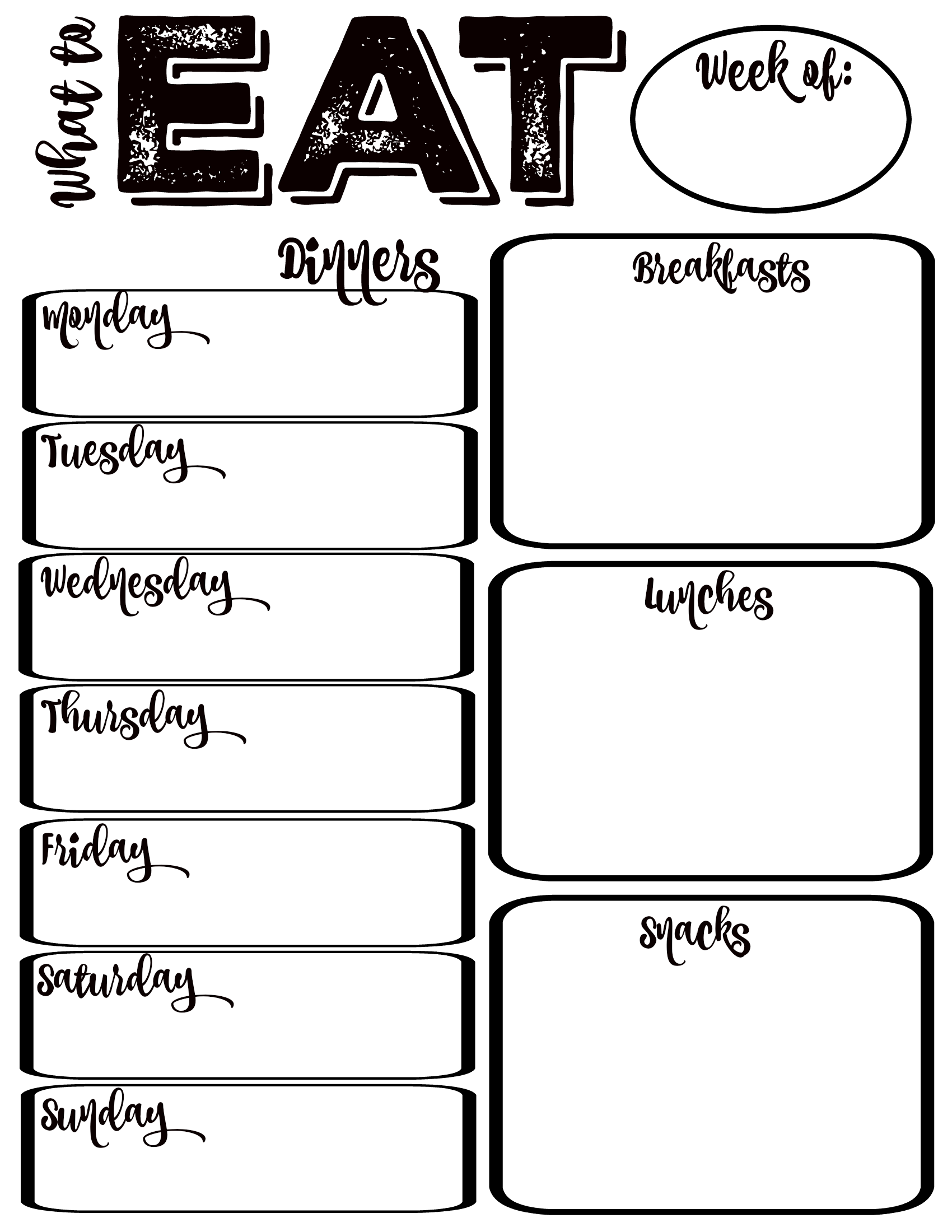 Pantry Makeover Free Printable Weekly Meal Planner And 