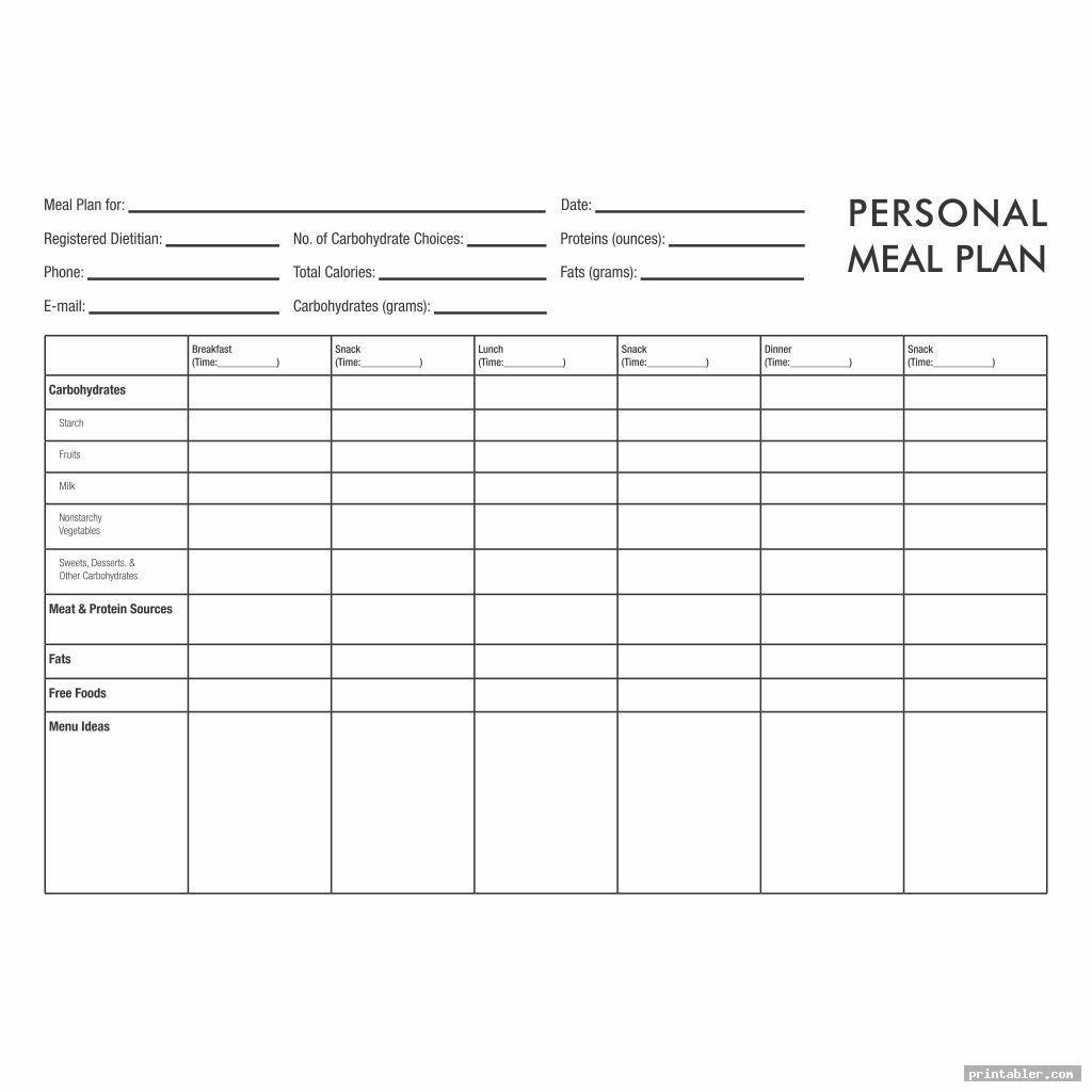 Printable Meal Planner Calorie Charts Gridgit