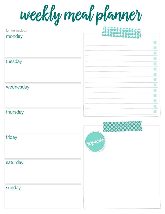Printable Weekly Meal Plan Template Business PSD Excel 