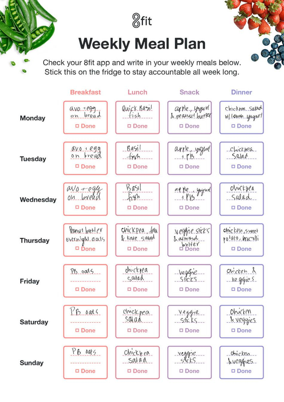 Printable Weekly Meal Planner Template And Grocery List 