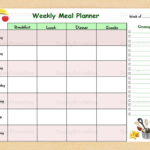 Weekly Meal Planner With Grocery List Instant Download