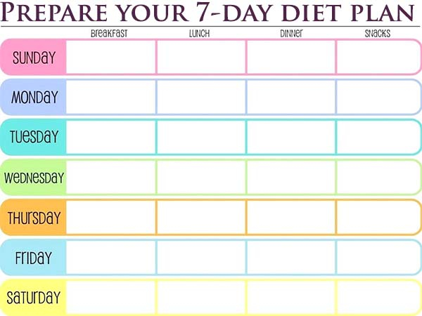 7 Day Diet Meal Plan For Losing Weight Plus Calories