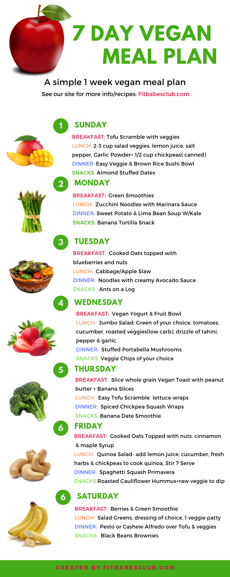 7 Day Vegan Meal Plan Vegan Meal Plans Healthy Vegan 