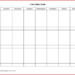 7 Day Weekly Planner Template Printable Calendar