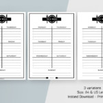 Black and White Weekly Menu Planner Printable PDF
