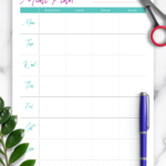 Download Printable Meal Plan For The Week PDF