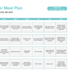 Free Printable 4 Week Meal Plan For Summer Meal Planning