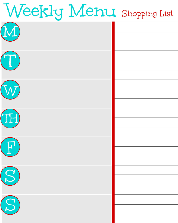 Free Printable Weekly Menu Planner And Grocery Shopping 