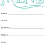 Free Printable Weekly Menu Planner The DIY Village