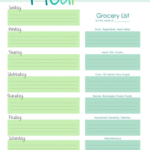 Menu Planner With Grocery List Template Template