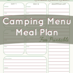 Printable Camping Meal Planner Template