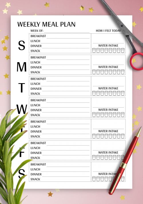 Printable Meal Planner Templates Download PDF