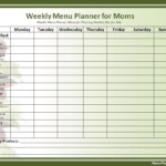 Printable Menu Planner Template Free Word Templates