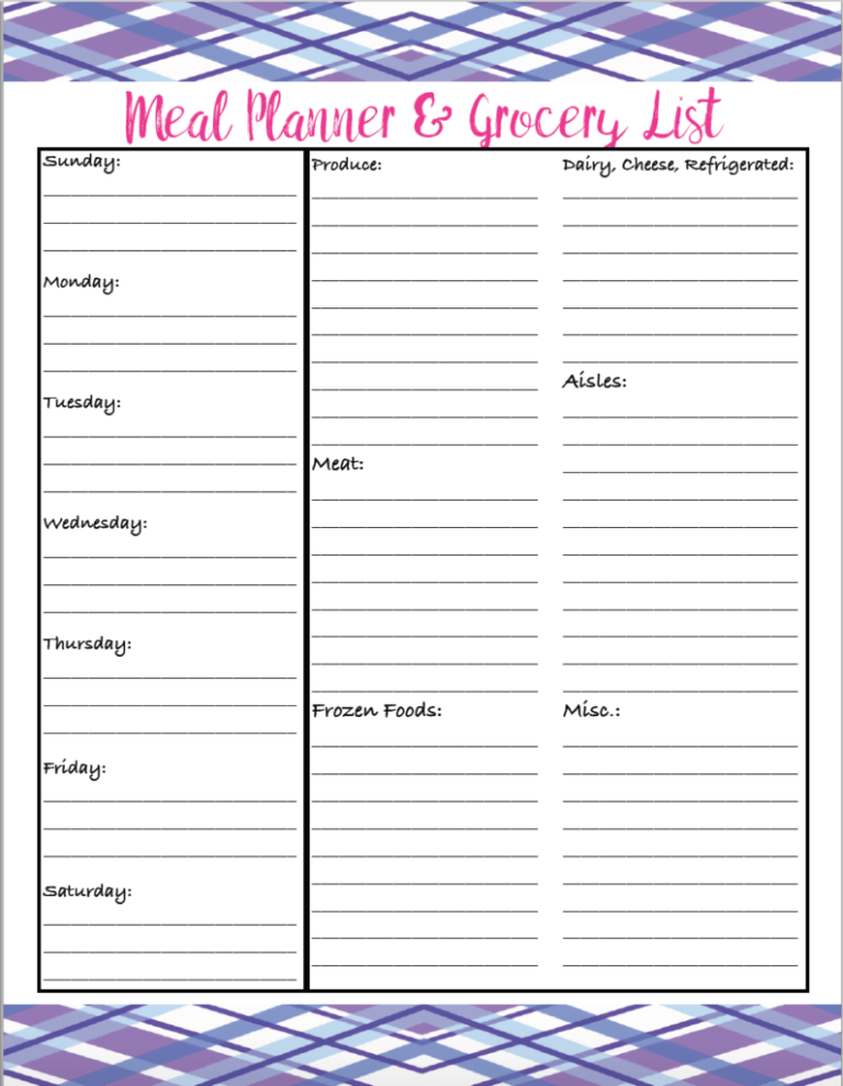 4 Free Printable Meal Planners Grocery Lists Save Time